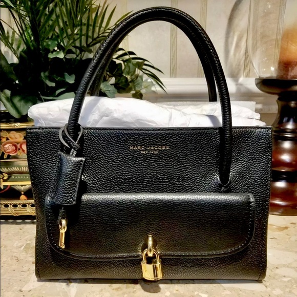 Marc Jacobs Lock That Black Leather Satchel Bag - Picture 2 of 8
